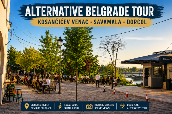 Kosančićev Venac on an alternative walking tour through historic Belgrade